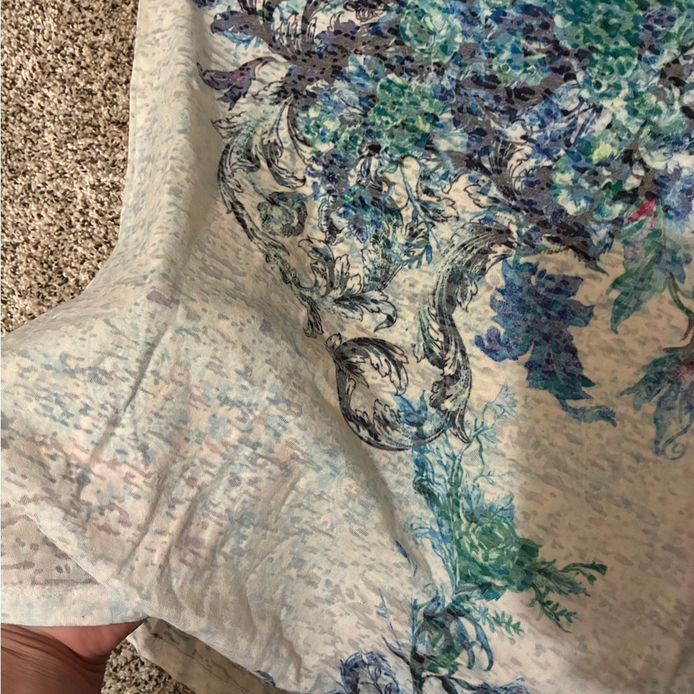 Express Printed Scoop Neck Sheer Tank Top, size M - Picture 6 of 11